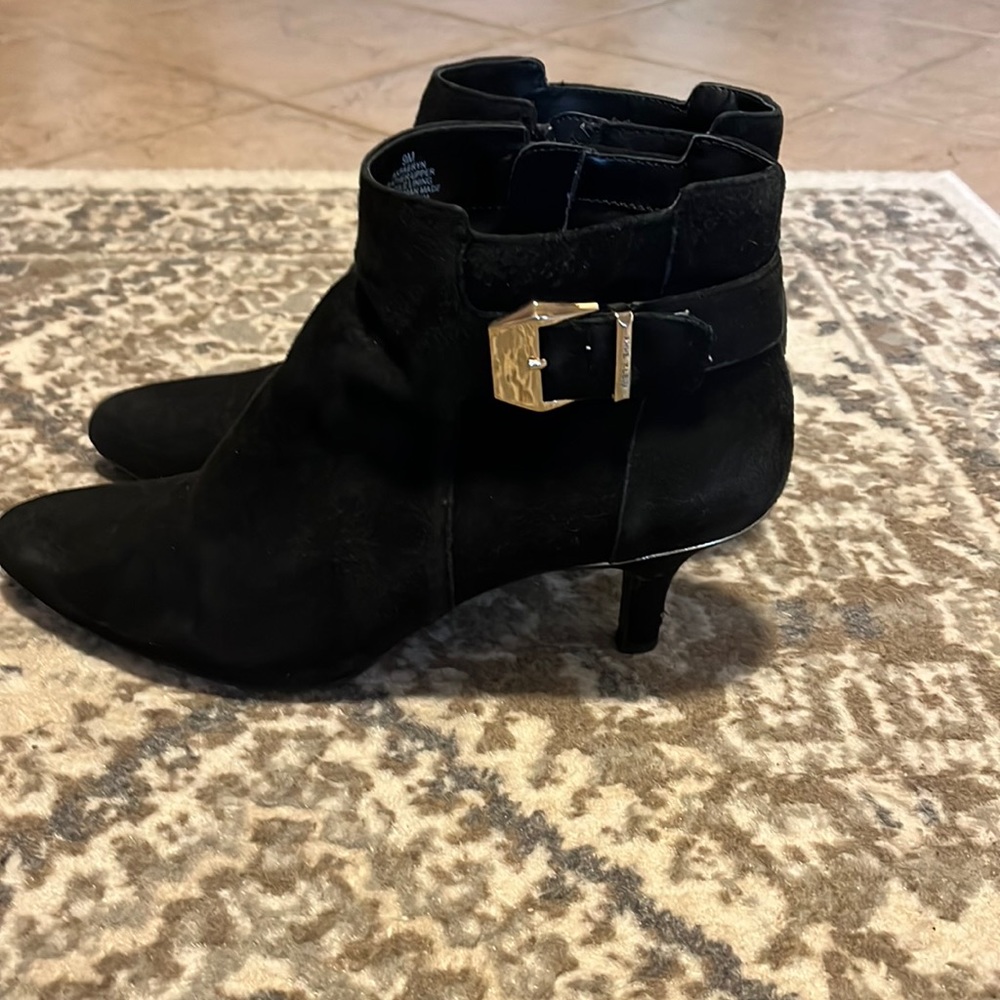 Anne Klein Flex black suede booties